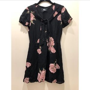 Reformation Black floral midi dress - SZ 0